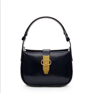Navy Tory Burch Gold Hardware Shoulder Bag